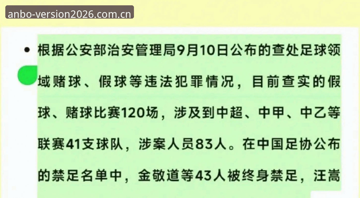 2026安博ANBO更新内容 中国足协第三批禁足名单深度解析:从案例看行业整顿指南